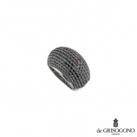 De Grisogono 18k White Gold Black Diamond Dress Ring 3.75ct